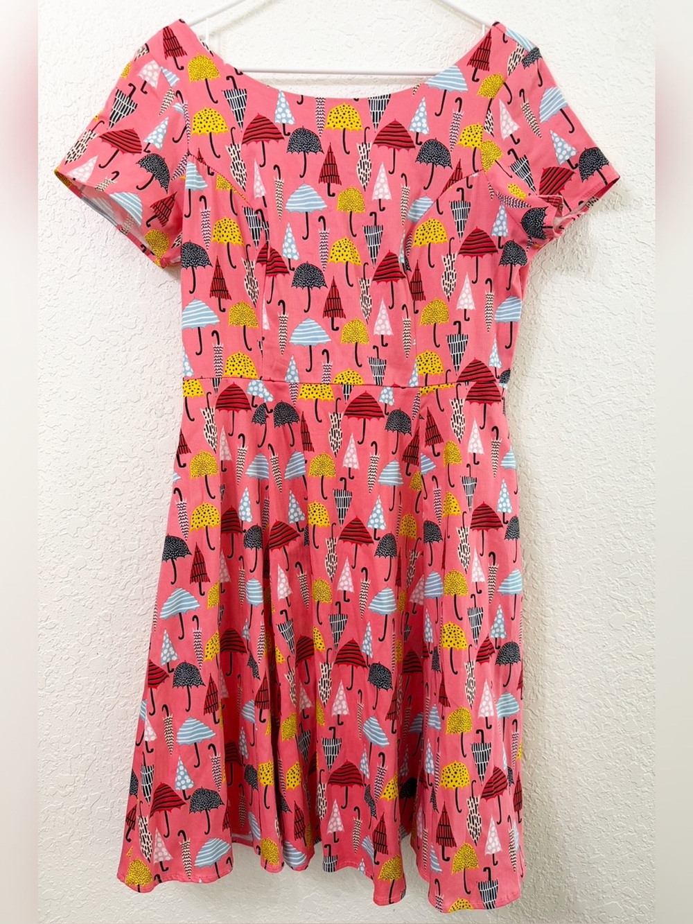 Eva Rose Umbrella Print Retro Pin Up Dress Size XL